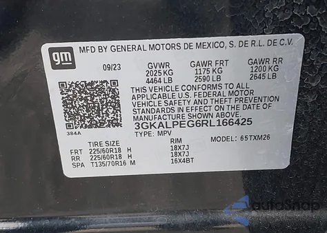 2024 GMC Terrain Slt z USA, uszkodzony, nr VIN 3GKALPEG6RL166425